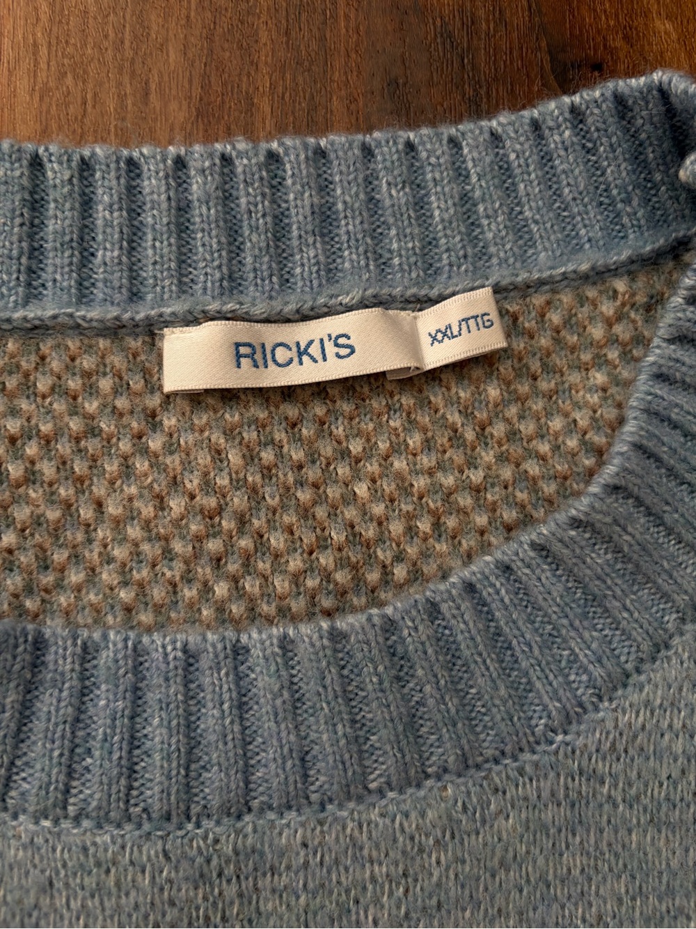 Ricki’s Scenic Landscape Sweater Blue Cottagecore Knit Granola Gorpcore Crunchy - Picture 7 of 9